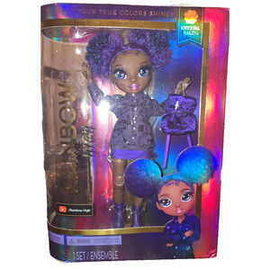 Rainbow High Junior High Krystal Bailey Doll – Purple Outfit & Backpack